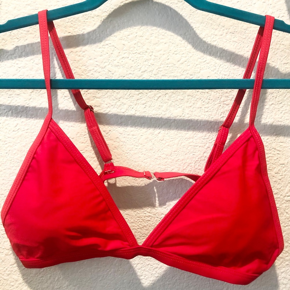Red Triangle Adjustable Strap Bikini Top Medium - image 1